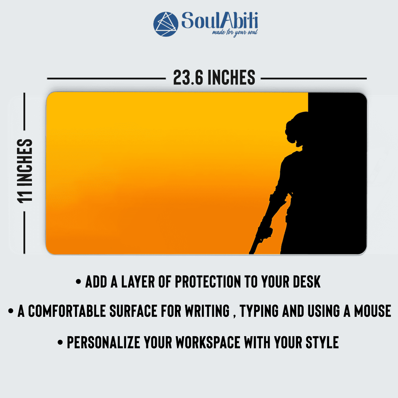 PUBG India Art Mouse Pad - 23.6 x 11 Inches Desk Pad - Gaming and Workstation Mat for Shooting Games Fans - Non-Slip Rubber Base - Smooth Surface for Precise Control