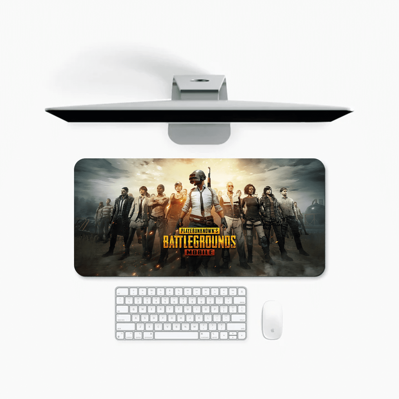 Player's unknown battleground India Art Mouse Pad - 23.6 x 11 Inches Desk Pad - Gaming and Workstation Mat for Shooting games Fans - Non-Slip Rubber Base - Smooth Surface for Precise Control