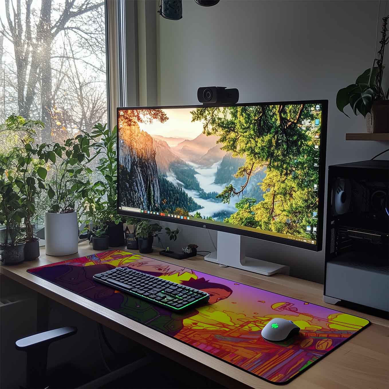 Kakashi Shikamaru Anime XXXL Deskpad – 36x14 Inches Extra Large Mouse Pad with Non-Slip Rubber base, Stitched Edges, Waterproof Surface – Ideal for Gaming and Office Desk