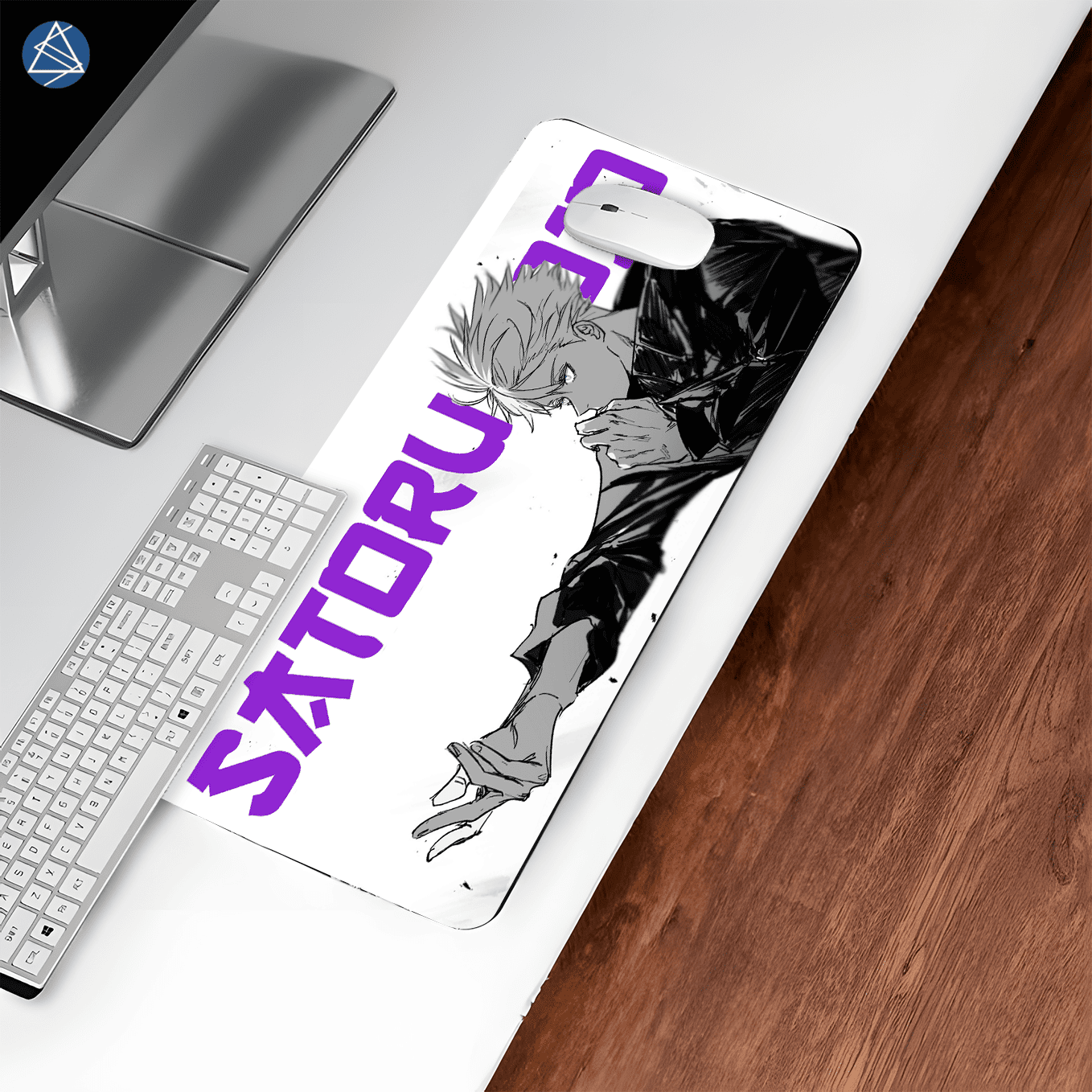 Gojo Satoru Hollow Purple Mouse Pad - 23.6 x 11 Inches Desk Pad - Gaming and Workstation Mat for Jujutsu Kaisen Fans - Non-Slip Rubber Base - Smooth Surface for Precise Control