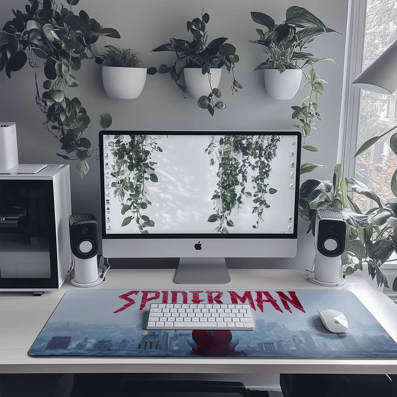 Spiderman XXXL Deskpad – 36x14 Inches Extra Large Mouse Pad with Non-Slip Rubber base, Stitched Edges, Waterproof Surface – Ideal for Gaming and Office Desk