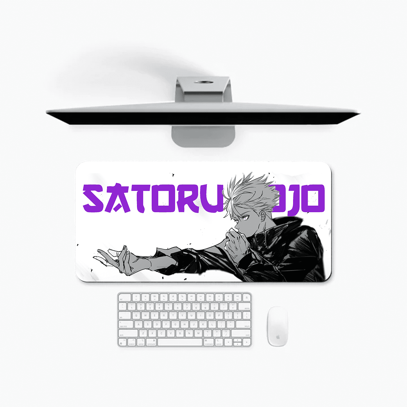 Gojo Satoru Hollow Purple Mouse Pad - 23.6 x 11 Inches Desk Pad - Gaming and Workstation Mat for Jujutsu Kaisen Fans - Non-Slip Rubber Base - Smooth Surface for Precise Control