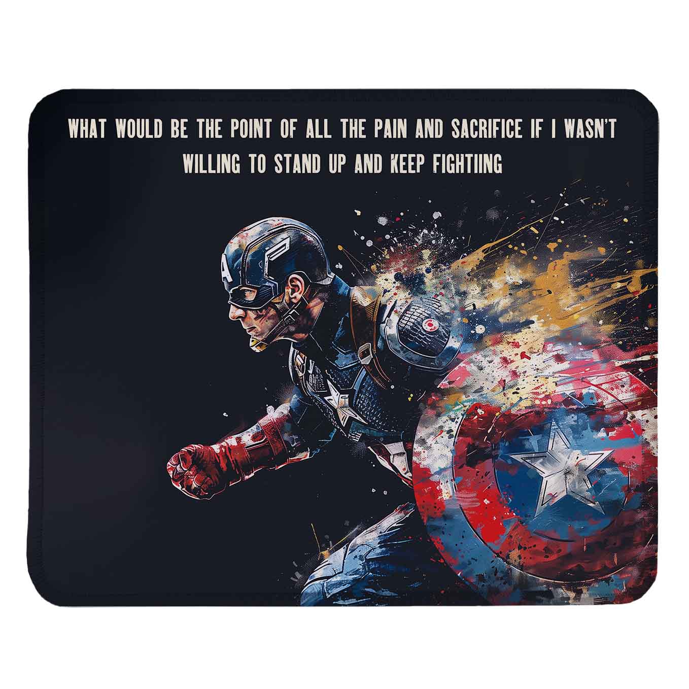 Captain America Set of 2 Stitched Gaming Mouse Pads with Anti-Slip Rubber Base and Waterproof Surface
