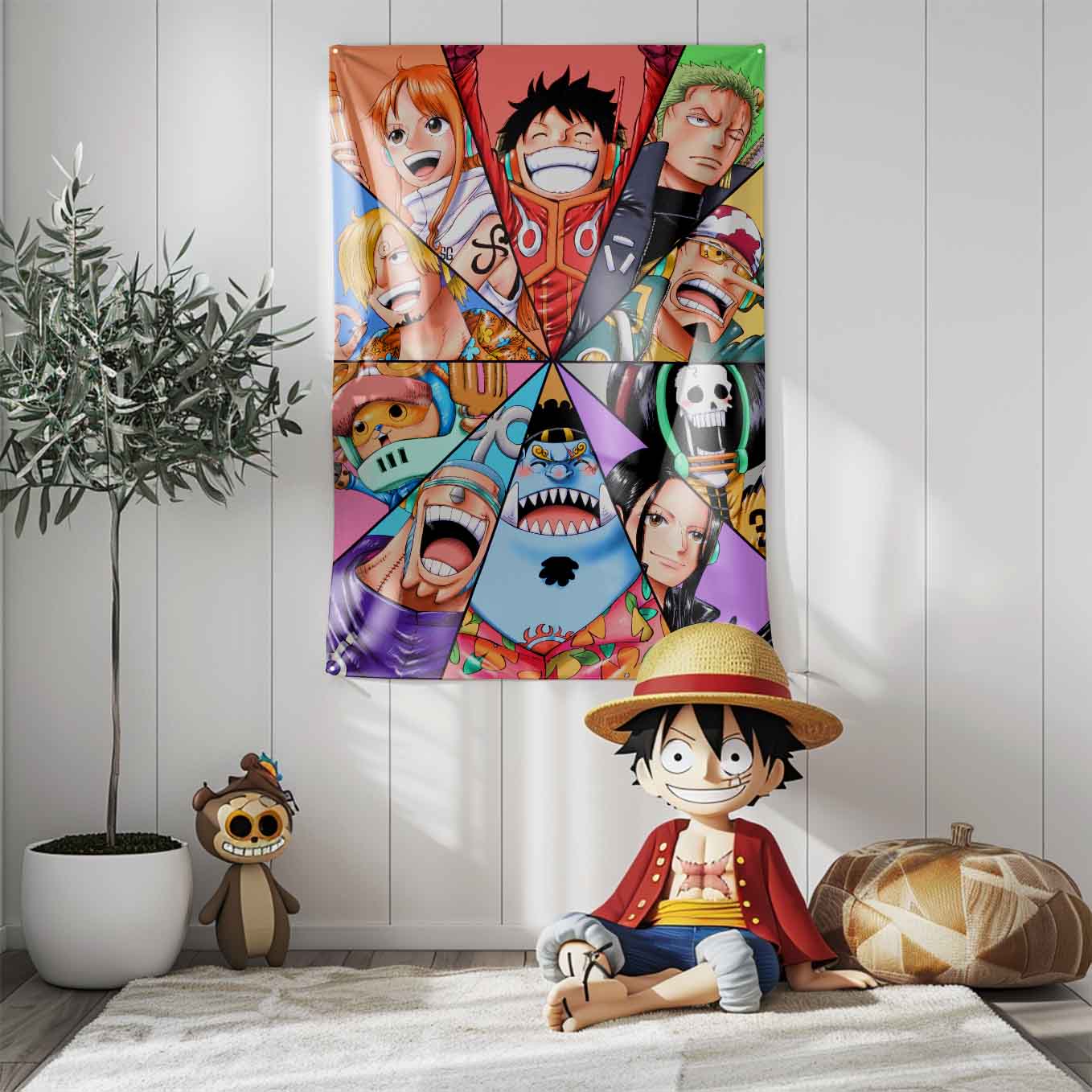 One Piece Anime Tapestry Wall Hanging – Vivid Straw hat pirates Tapestries for Bedroom Living Room (60x42 inch) Premium Polyester Fabric