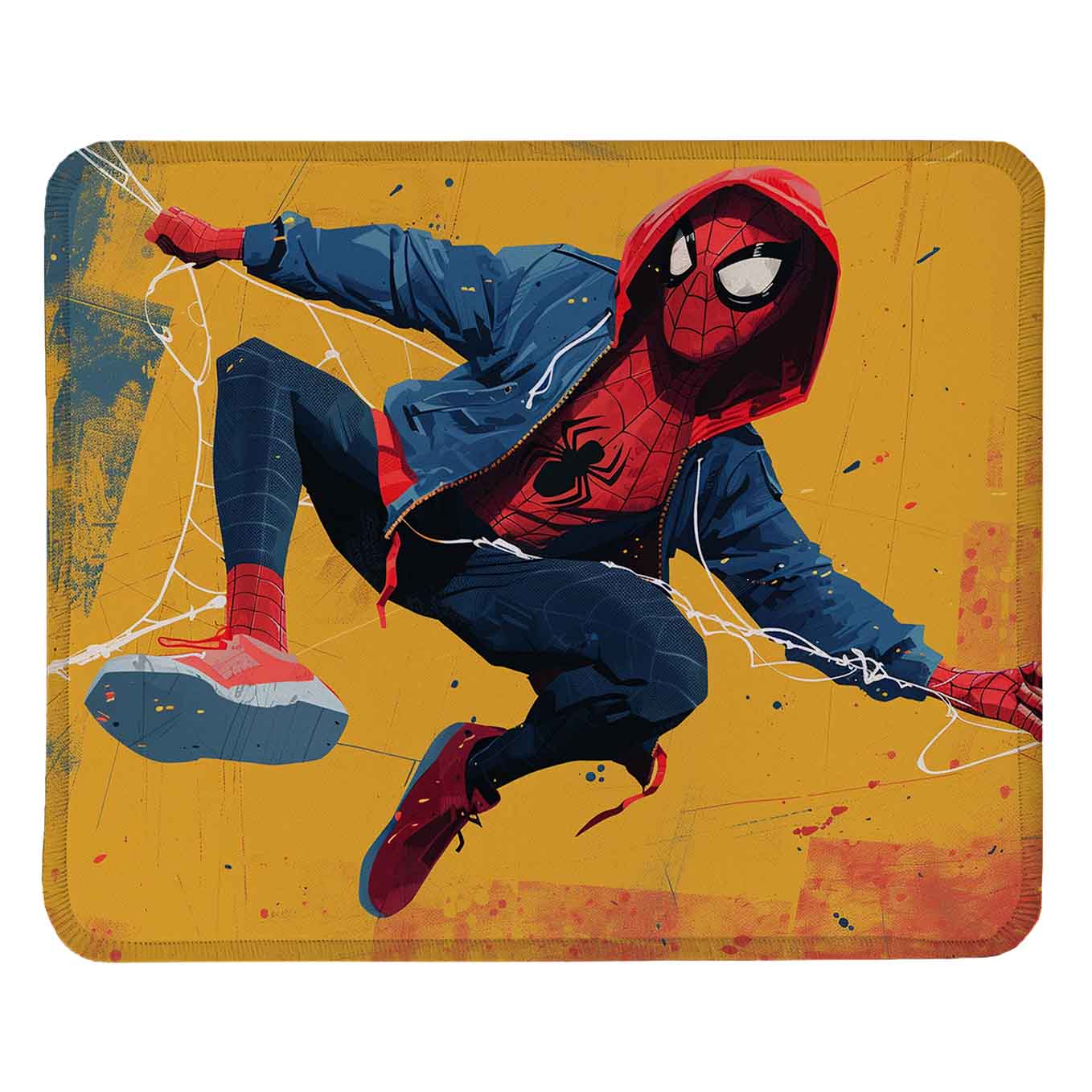 Spiderman Set of 2 Stitched Gaming Mouse Pads with Anti-Slip Rubber Base and Waterproof Surface