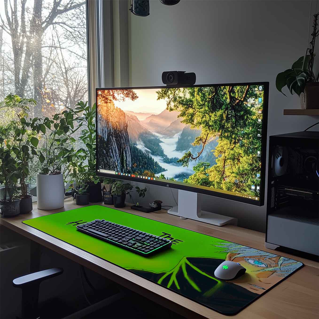 Gojo Satoru The Honored One Anime XXXL Deskpad – 36x14 Inches Extra Large Mouse Pad with Non-Slip Rubber base, Stitched Edges, Waterproof Surface – Ideal for Gaming and Office Desk