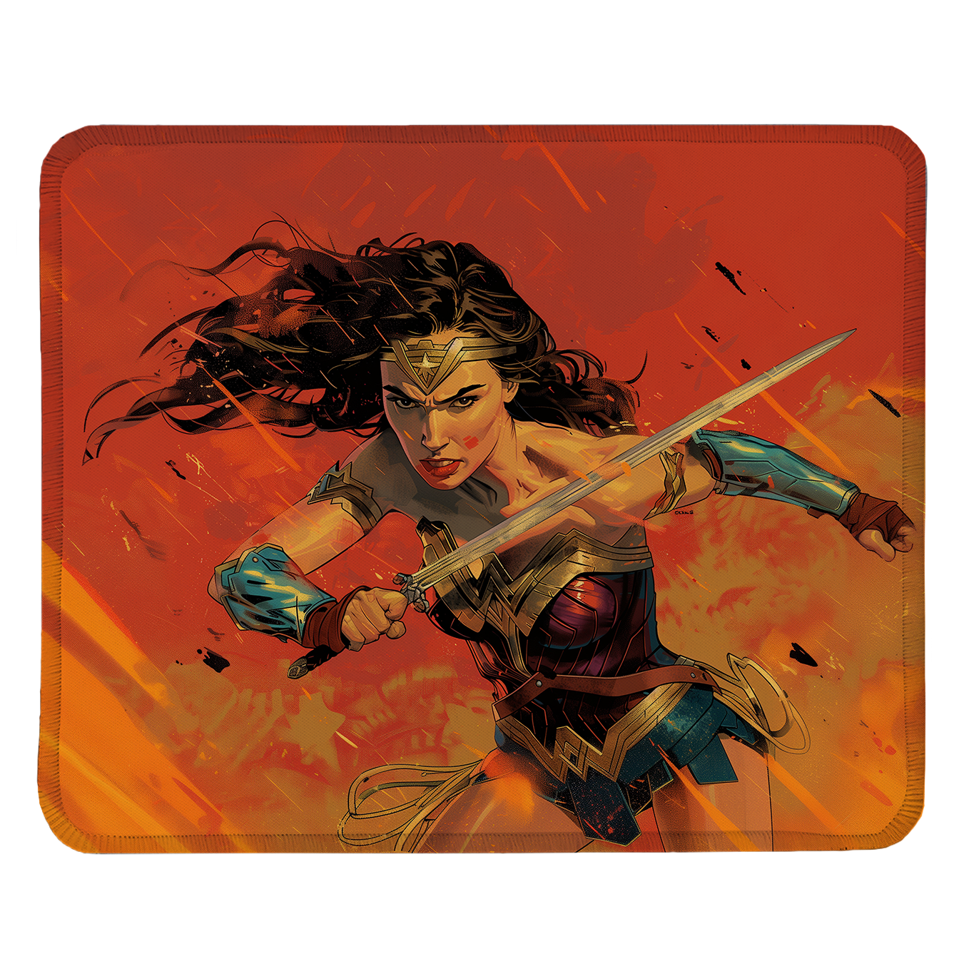 Wonder Women Set of 2 Stitched Gaming Mouse Pads with Anti-Slip Rubber Base and Waterproof Surface