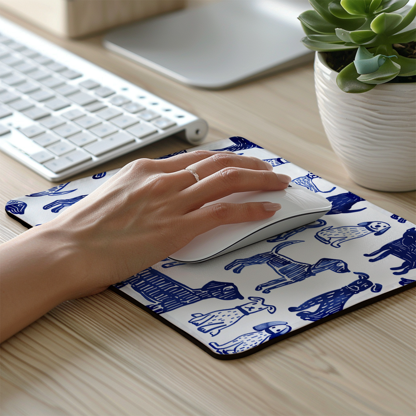 Cats & Dogs – Set of 2 Stitched Gaming Mouse Pads with Anti-Slip Rubber Base and Waterproof Surface