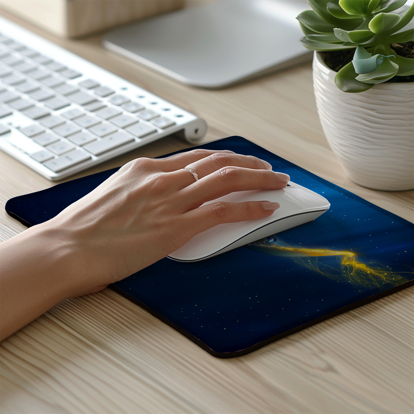 Deep Sea Wonders – Set of 2 Stitched Gaming Mouse Pads with Anti-Slip Rubber Base and Waterproof Surface
