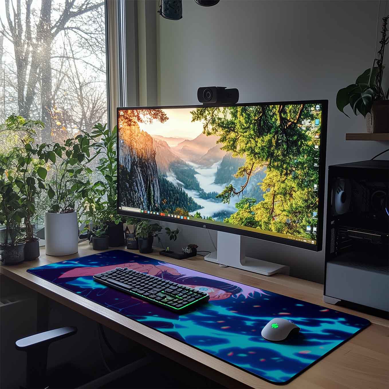 Gojo Domain Expansion Anime XXXL Deskpad – 36x14 Inches Extra Large Mouse Pad with Non-Slip Rubber base, Stitched Edges, Waterproof Surface – Ideal for Gaming and Office Desk
