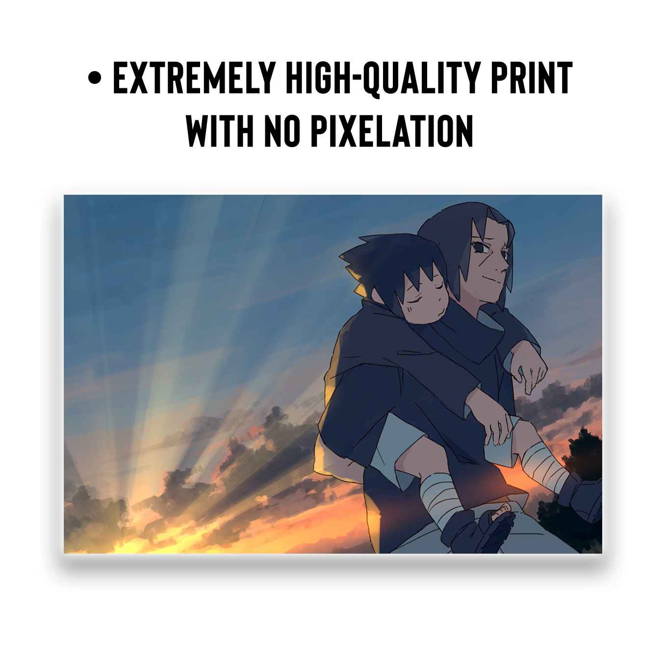 Naruto Itachi Uchiha and Sasuke story set of 10 Landscape (12x18-inches, 350 GSM) Comes with double sided tape