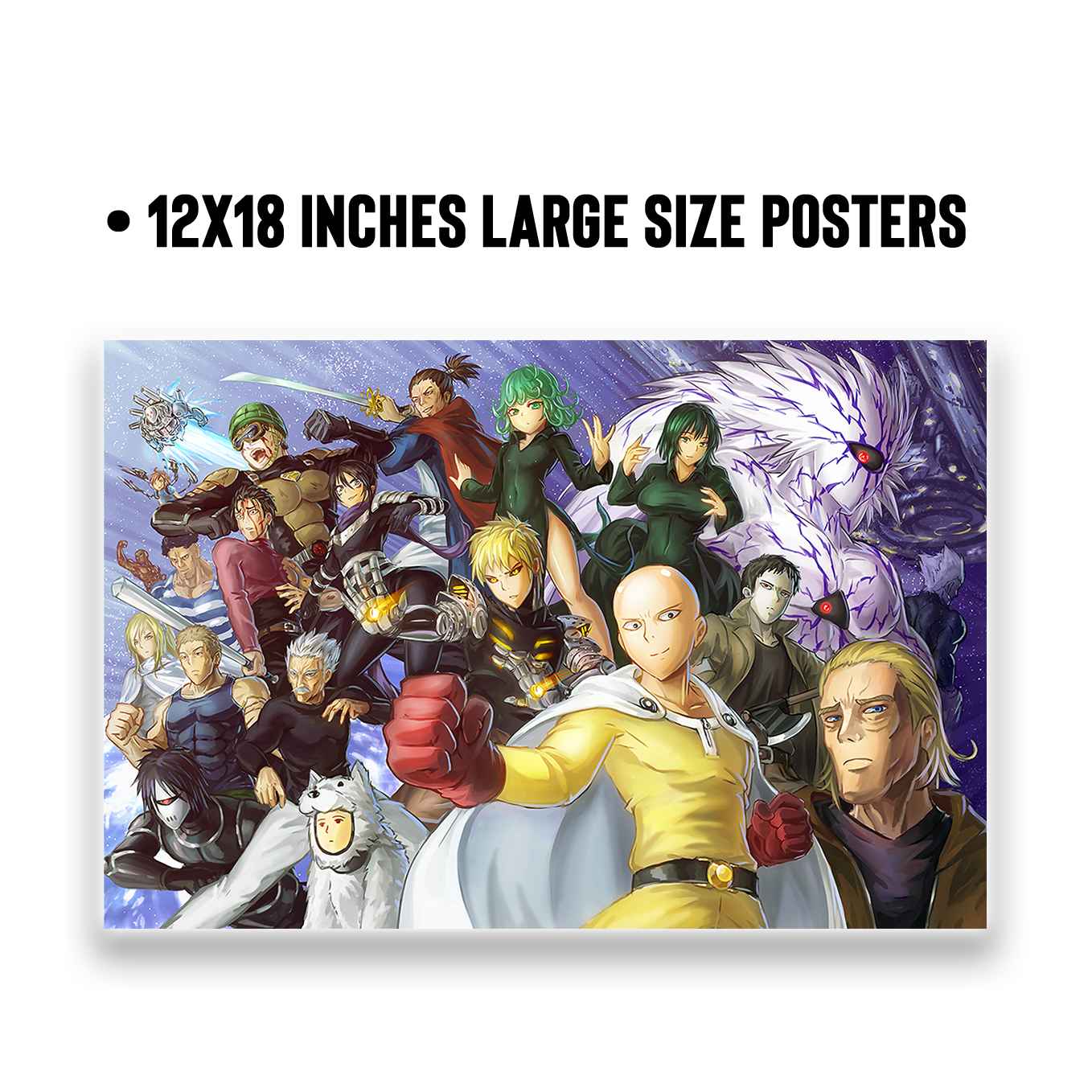 One Punch Man set of 6 Landscape posters (12x18-Inch, 350 GSM) Comes with double sided tape