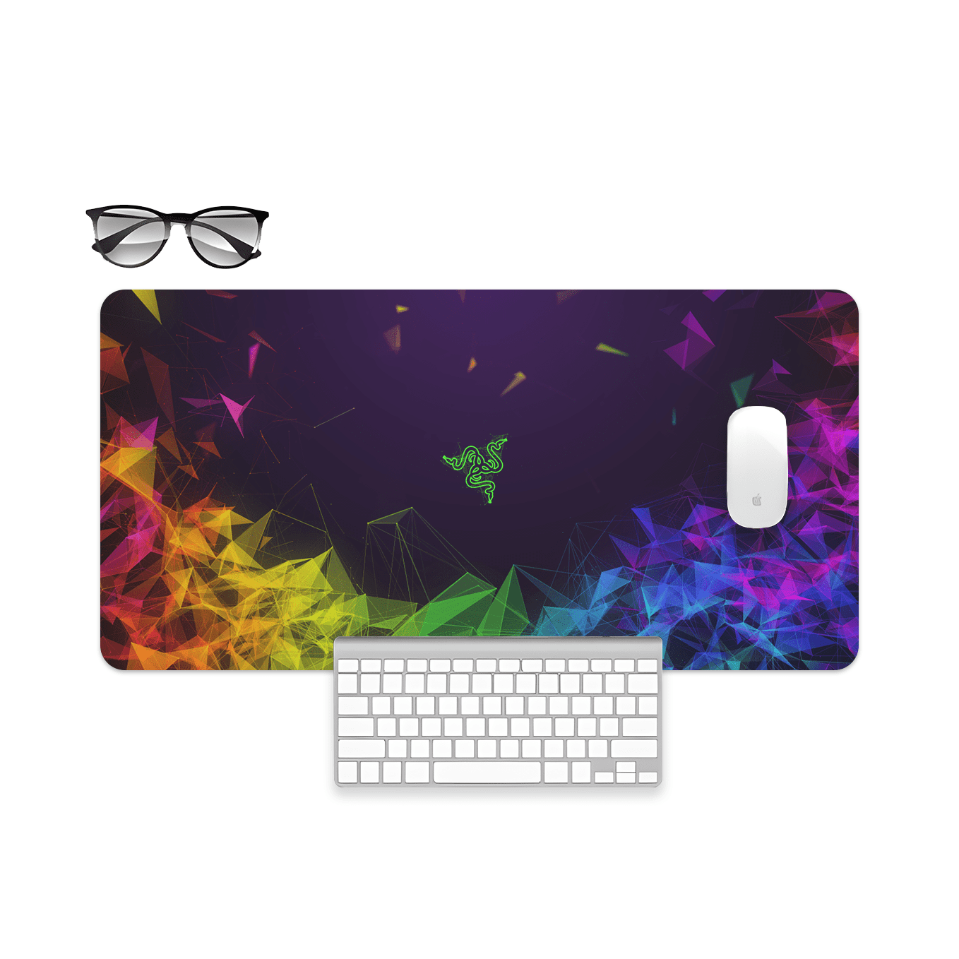 Neon Textured Art Mouse Pad - 23.6 x 11 Inches Desk Pad - Gaming and Workstation Mat for Art Fans - Non-Slip Rubber Base - Smooth Surface for Precise Control