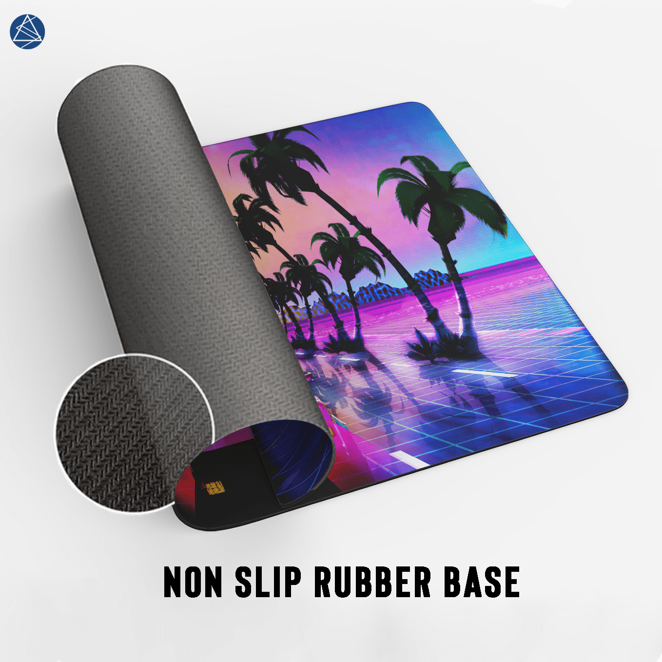 Retro City Synth-Wave Supercar Art Mouse Pad - 23.6 x 11 Inches Desk Pad - Gaming and Workstation Mat for Car Enthusiasts - Non-Slip Rubber Base - Smooth Surface for Precise Control