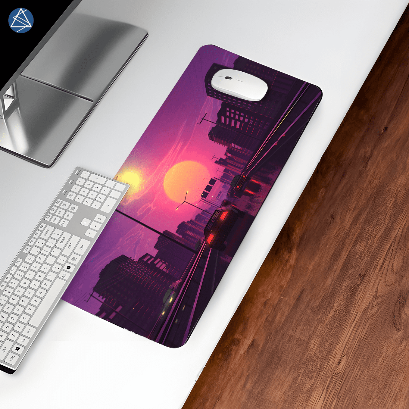 Retro City Super Sports Digital Art Mouse Pad - 23.6 x 11 Inches Desk Pad - Gaming and Workstation Mat for Car Enthusiasts - Non-Slip Rubber Base - Smooth Surface for Precise Control