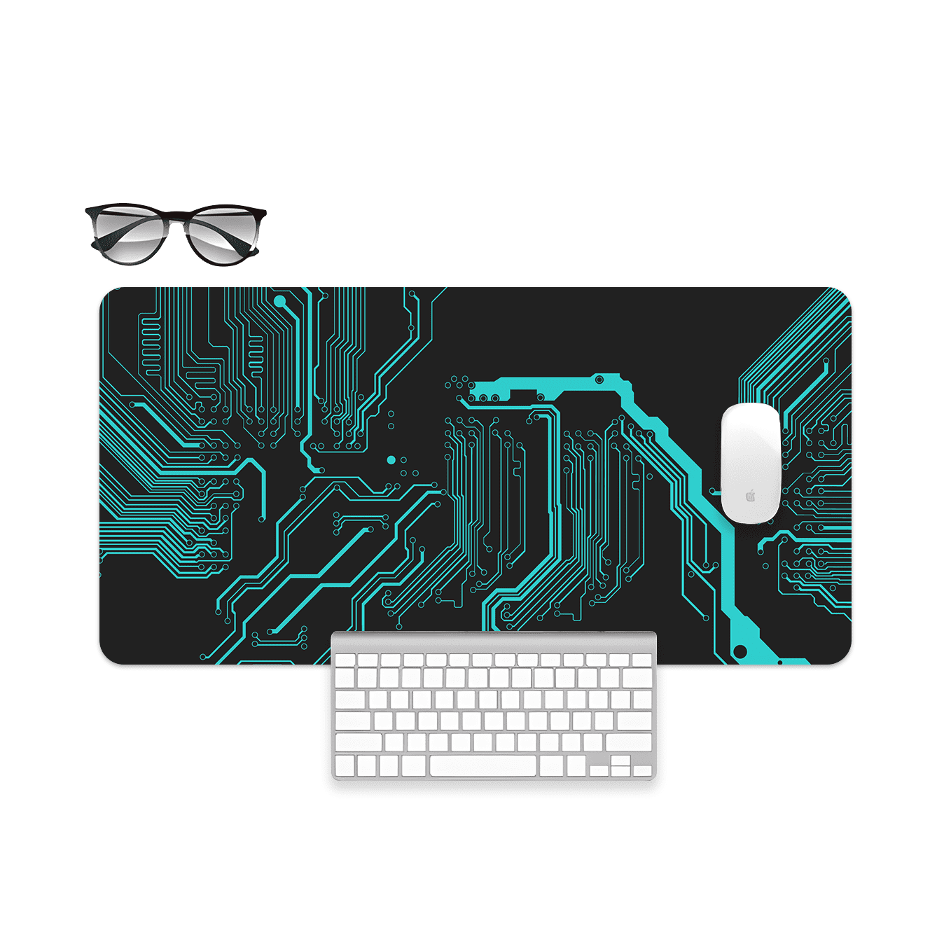 Neon Digital Circuit Board Art Mouse Pad - 23.6 x 11 Inches Desk Pad - Gaming and Workstation Mat for Technology Art Fans - Non-Slip Rubber Base - Smooth Surface for Precise Control