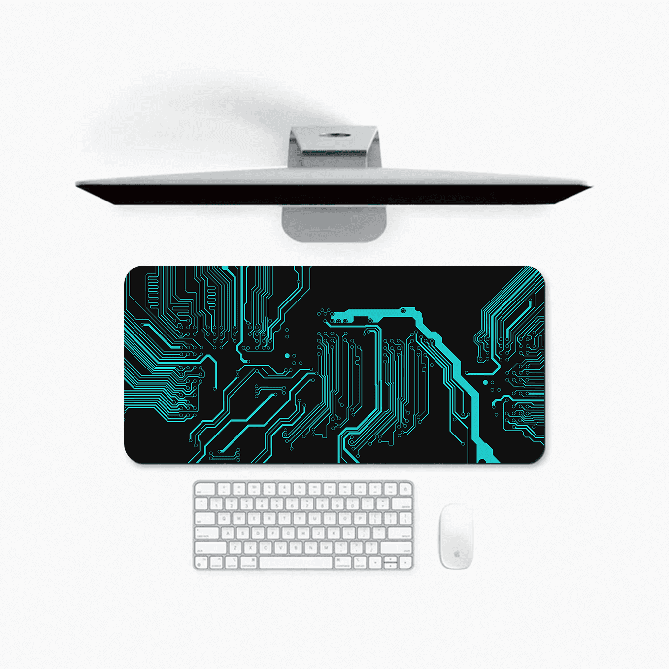 Neon Digital Circuit Board Art Mouse Pad - 23.6 x 11 Inches Desk Pad - Gaming and Workstation Mat for Technology Art Fans - Non-Slip Rubber Base - Smooth Surface for Precise Control