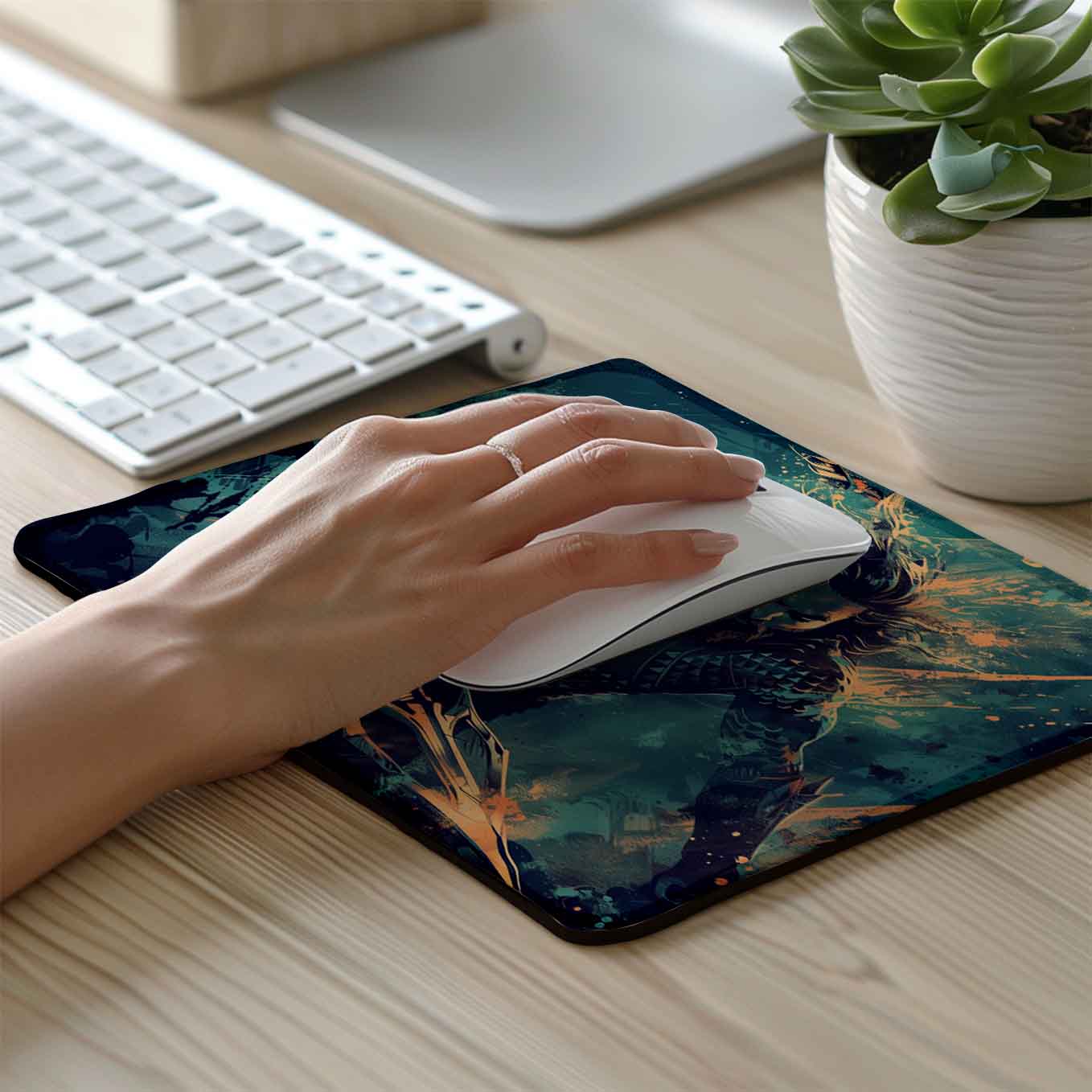 Aquaman Set of 2 Stitched Gaming Mouse Pads with Anti-Slip Rubber Base and Waterproof Surface
