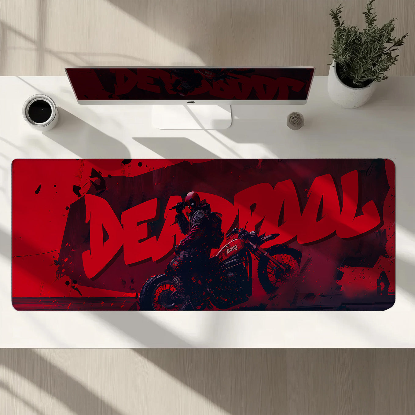Deadpool XXXL Deskpad – 36x14 Inches Extra Large Mouse Pad with Non-Slip Rubber base, Stitched Edges, Waterproof Surface – Ideal for Gaming and Office Desk