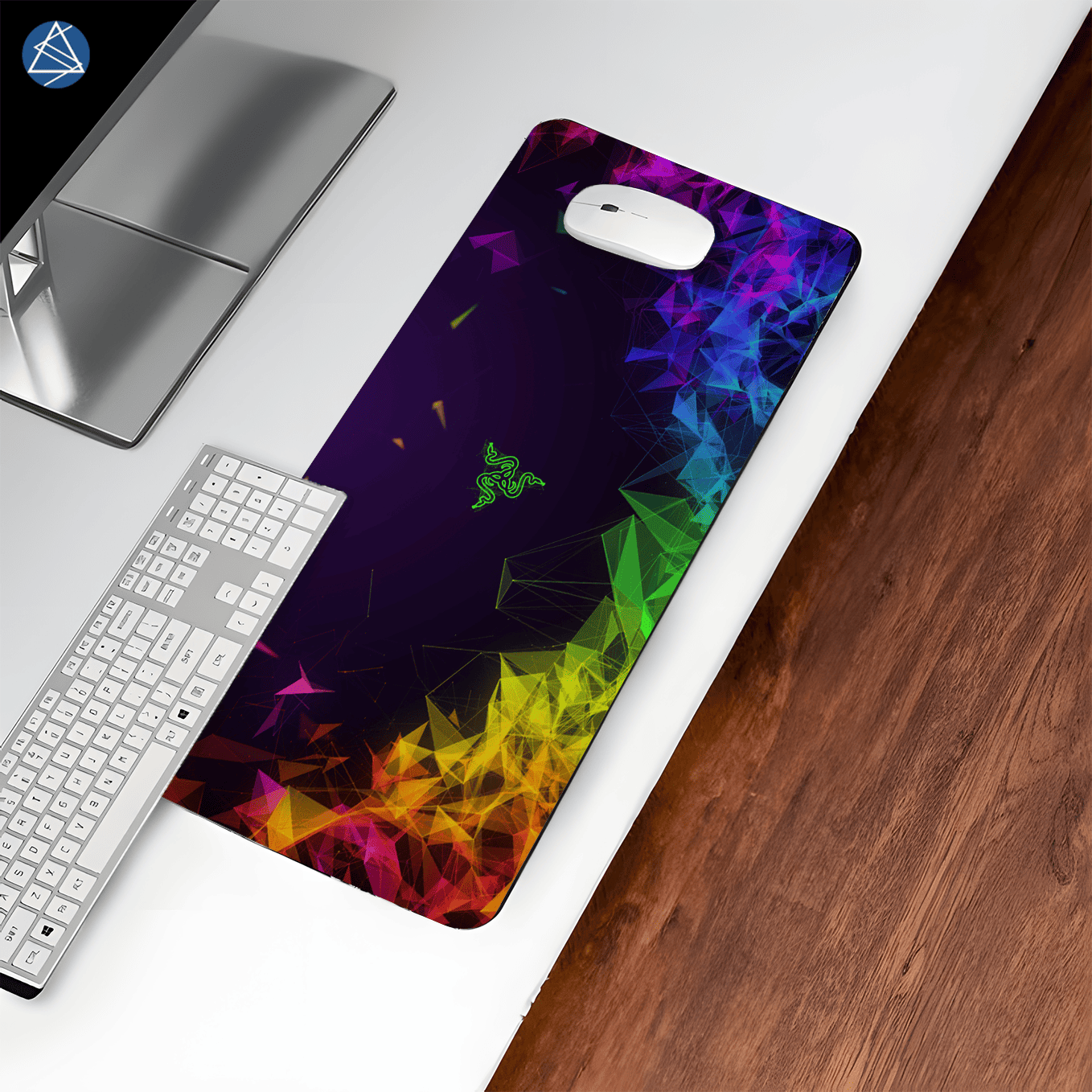 Neon Textured Art Mouse Pad - 23.6 x 11 Inches Desk Pad - Gaming and Workstation Mat for Art Fans - Non-Slip Rubber Base - Smooth Surface for Precise Control