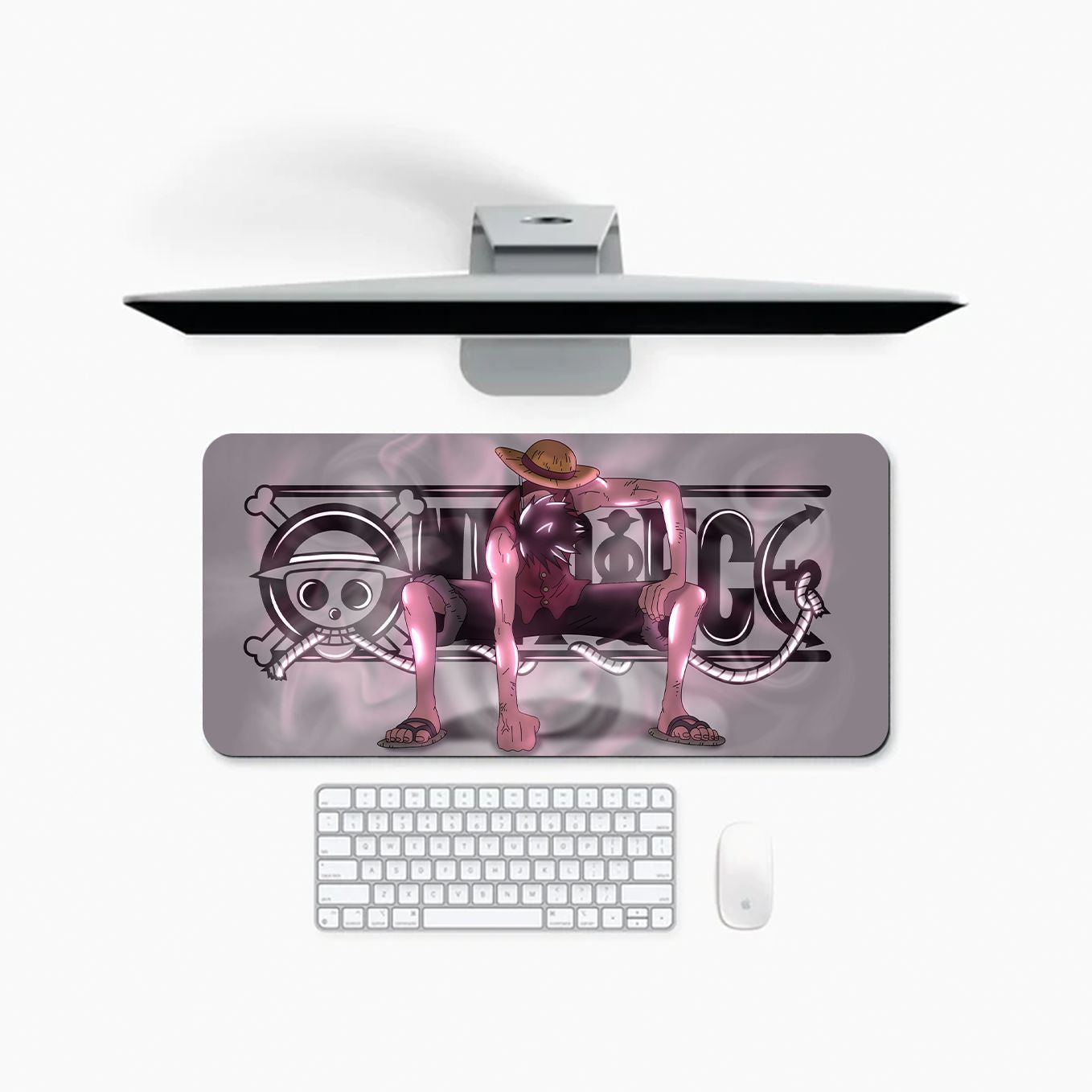 One Piece Luffy Gear 2 Mouse Pad - 23.6 x 11 Inches Desk Pad - Gaming Workstation Mat for Rubber Jet Spear Fans - Non-Slip Rubber Base - Smooth Surface for Precise Control