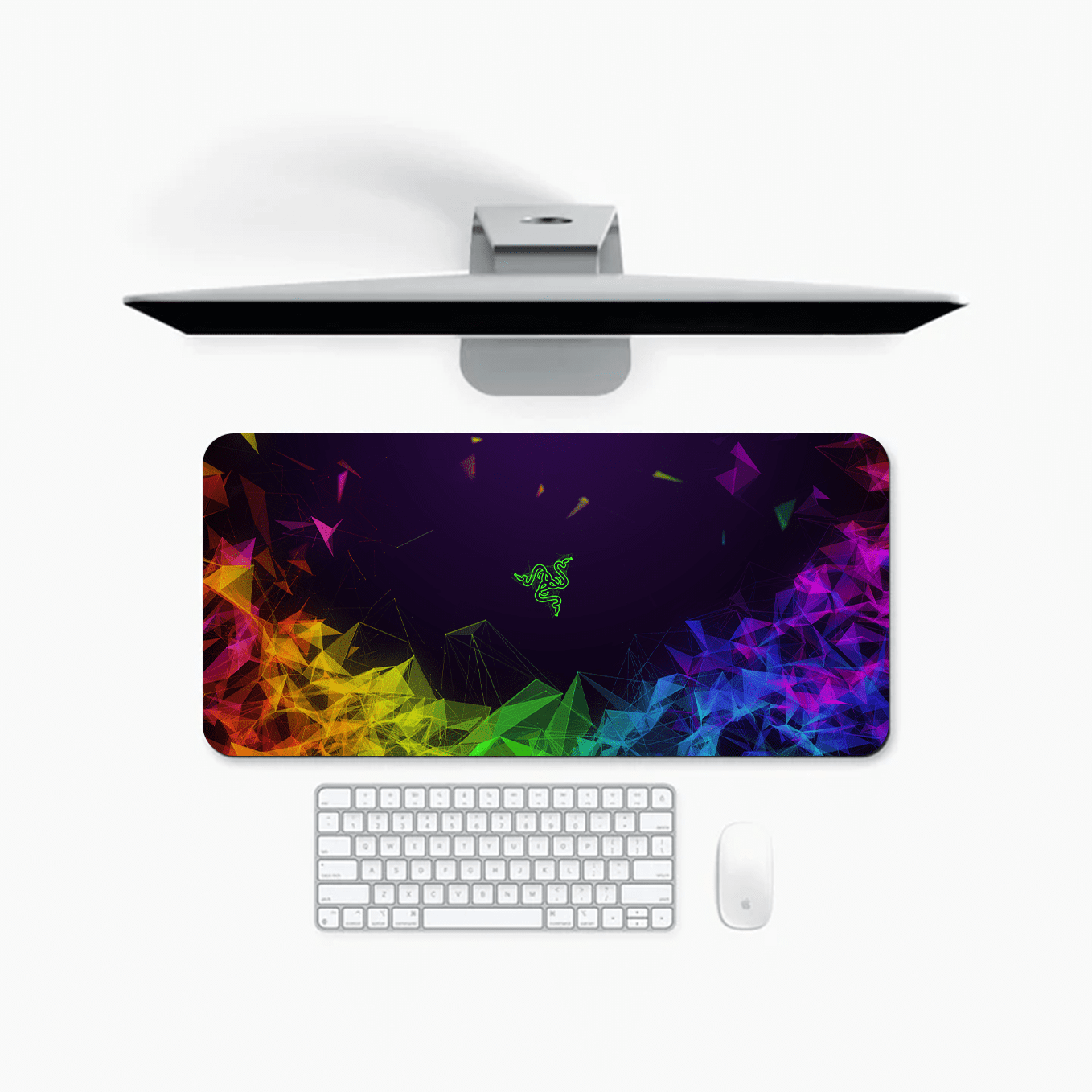 Neon Textured Art Mouse Pad - 23.6 x 11 Inches Desk Pad - Gaming and Workstation Mat for Art Fans - Non-Slip Rubber Base - Smooth Surface for Precise Control