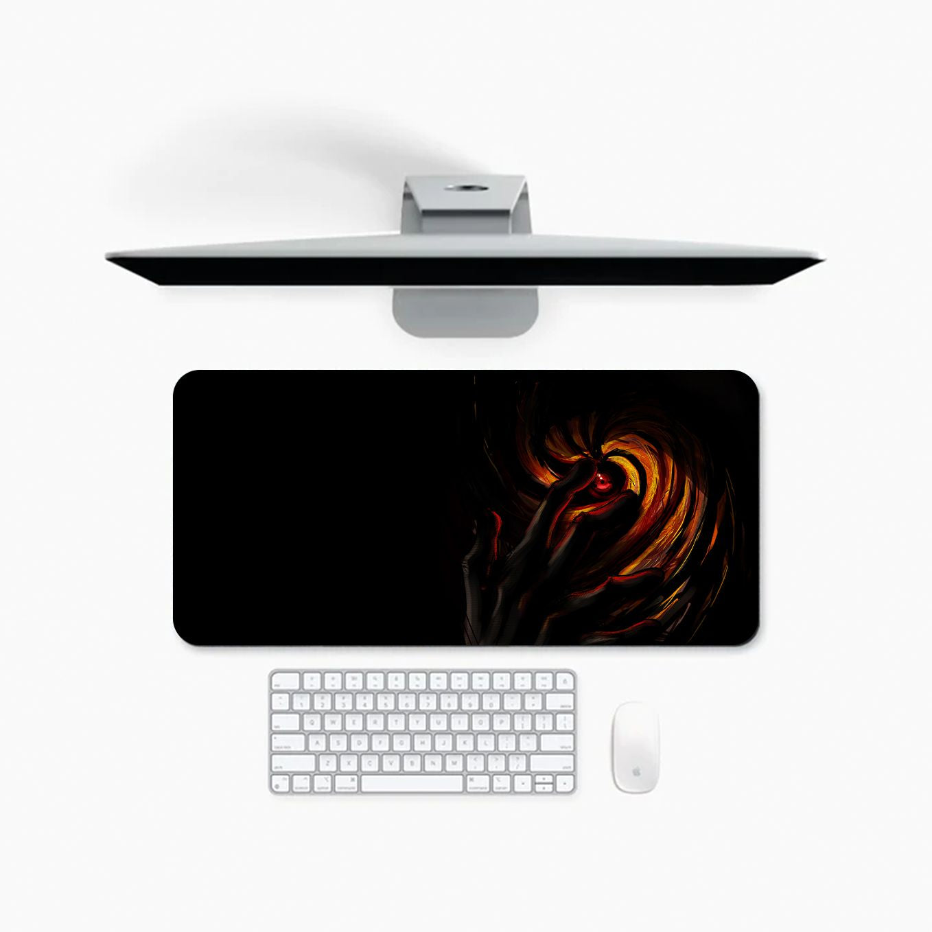 Naruto Akatsuki Tobi Mouse Pad - 23.6 x 11 Inches Desk Pad - Gaming and Workstation Mat for Obito Uchiha Fans - Non-Slip Rubber Base - Smooth Surface for Precise Control