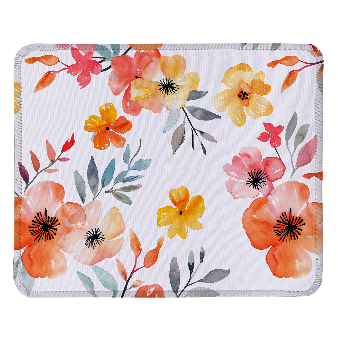 Bright Garden Bloom – Set of 2 Stitched Gaming Mouse Pads with Anti-Slip Rubber Base and Waterproof Surface
