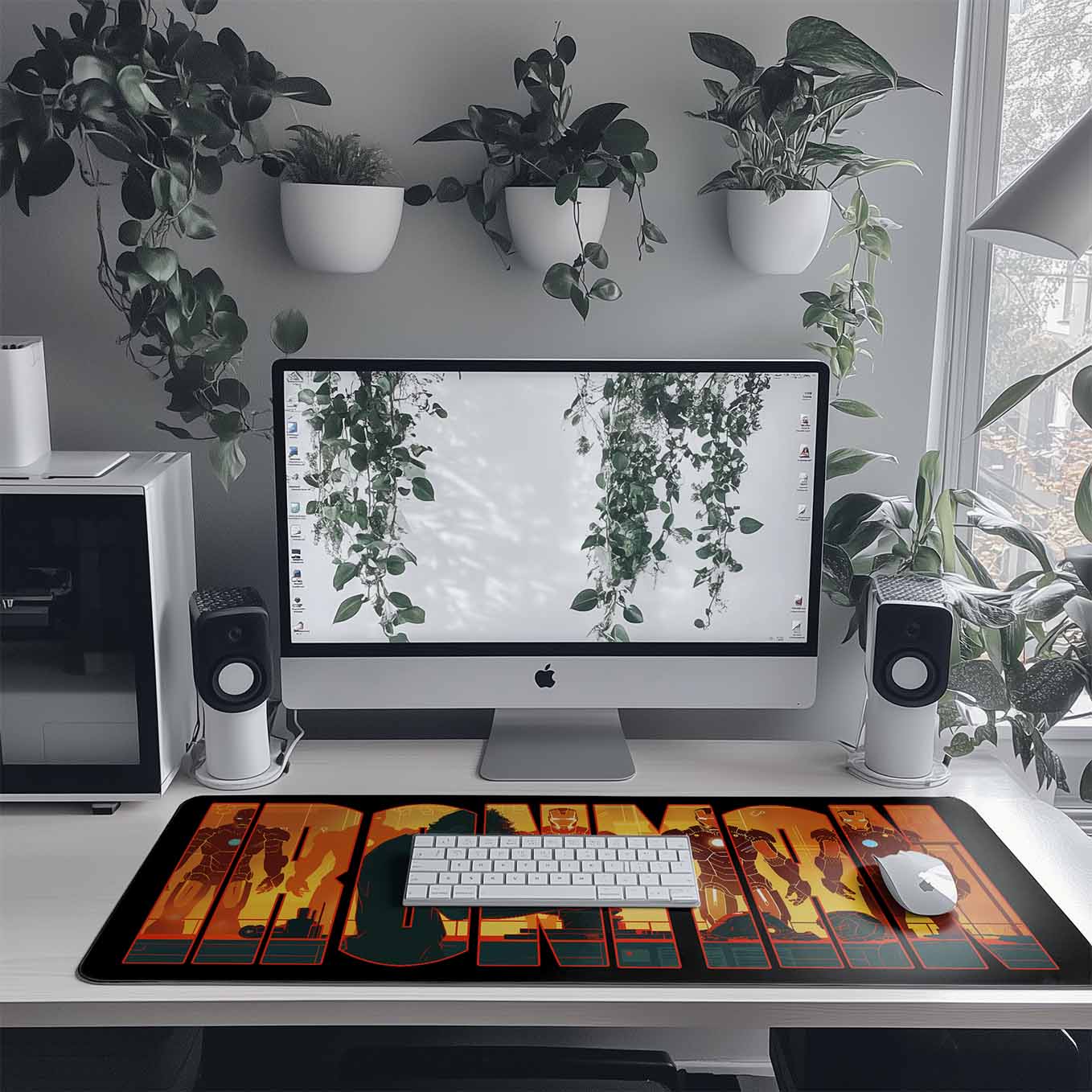 IronMan XXXL Deskpad – 36x14 Inches Extra Large Mouse Pad with Non-Slip Rubber base, Stitched Edges, Waterproof Surface – Ideal for Gaming and Office Desk