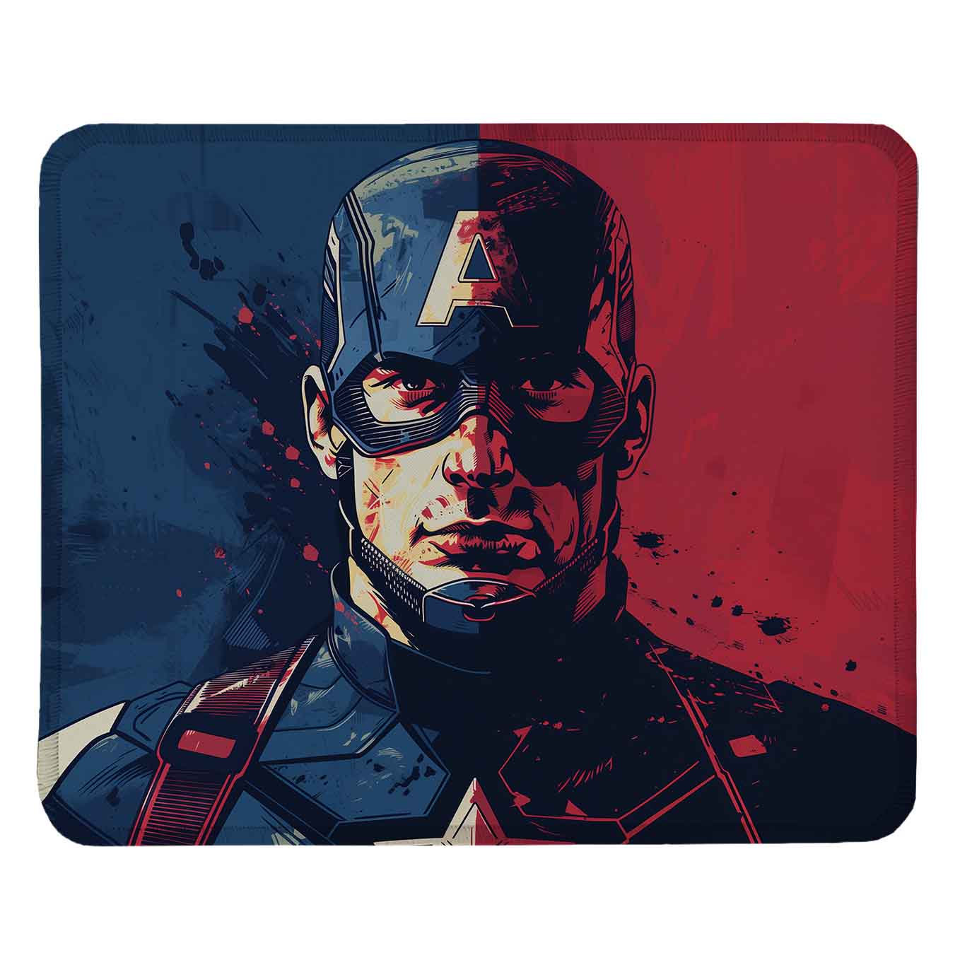 Captain America Set of 2 Stitched Gaming Mouse Pads with Anti-Slip Rubber Base and Waterproof Surface