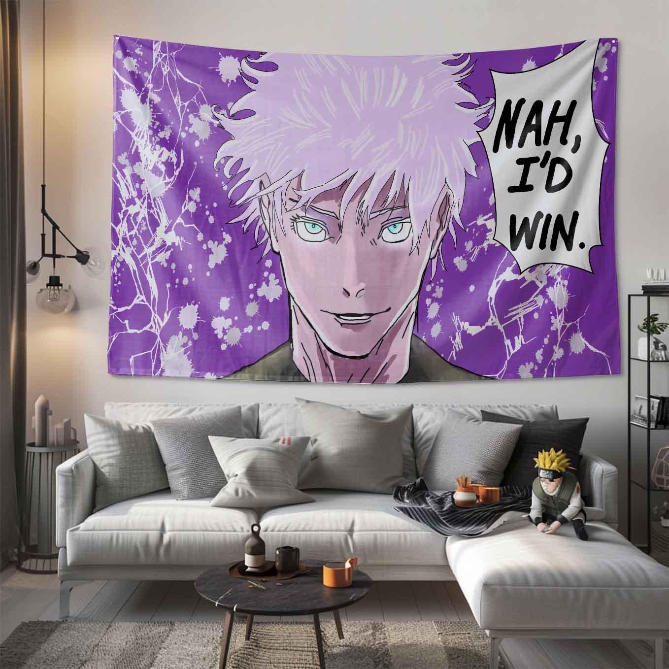 Gojo Satoru Anime Tapestry Wall Hanging – Vivid Jujutsu Kaisen Tapestries for Bedroom Living Room (73x43 inch) Premium Polyester Fabric
