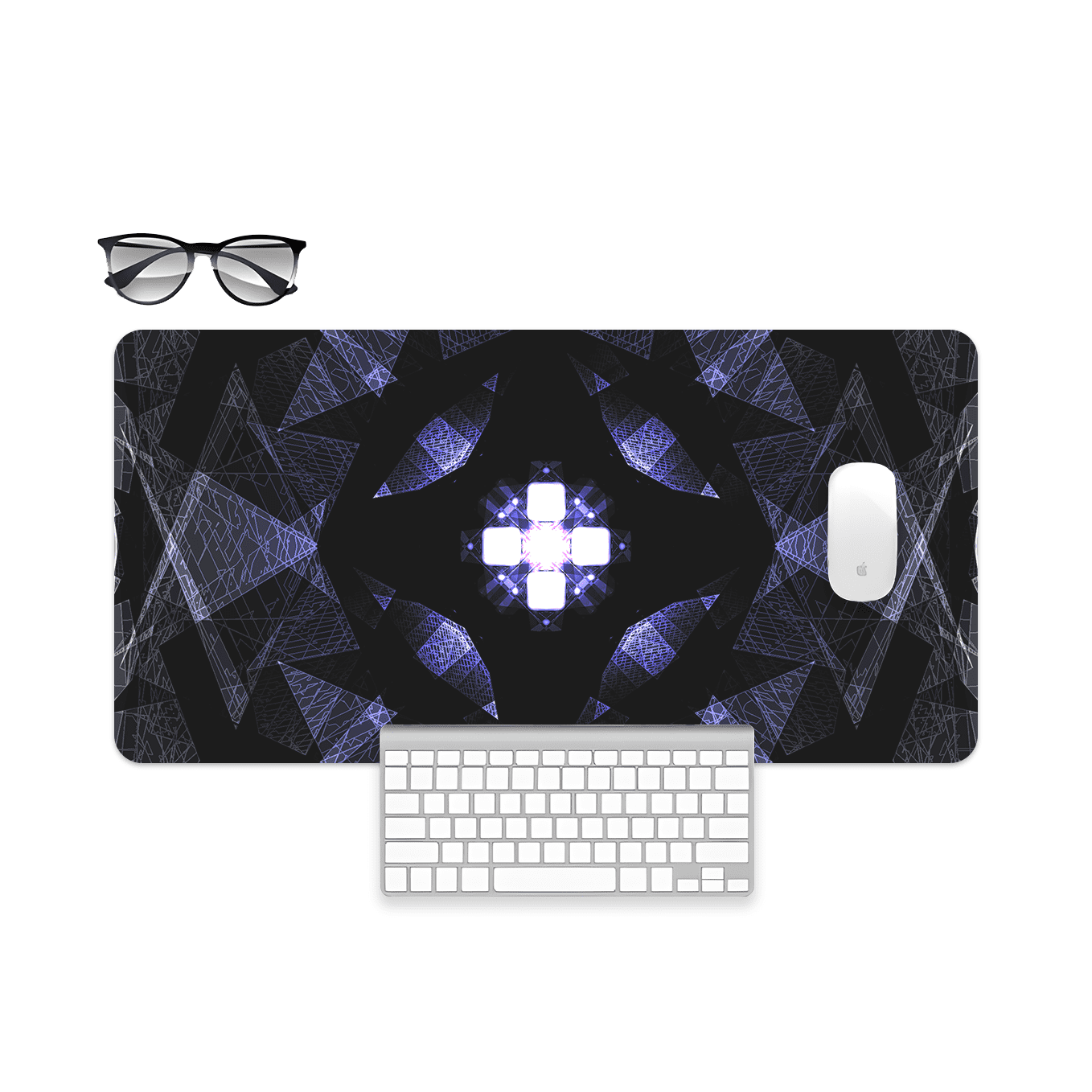 Abstract Lighting Textured Art Mouse Pad - 23.6 x 11 Inches Desk Pad Gaming and Workstation Mat for Art Fans - Non-Slip Rubber Base - Smooth Surface for Precise Control