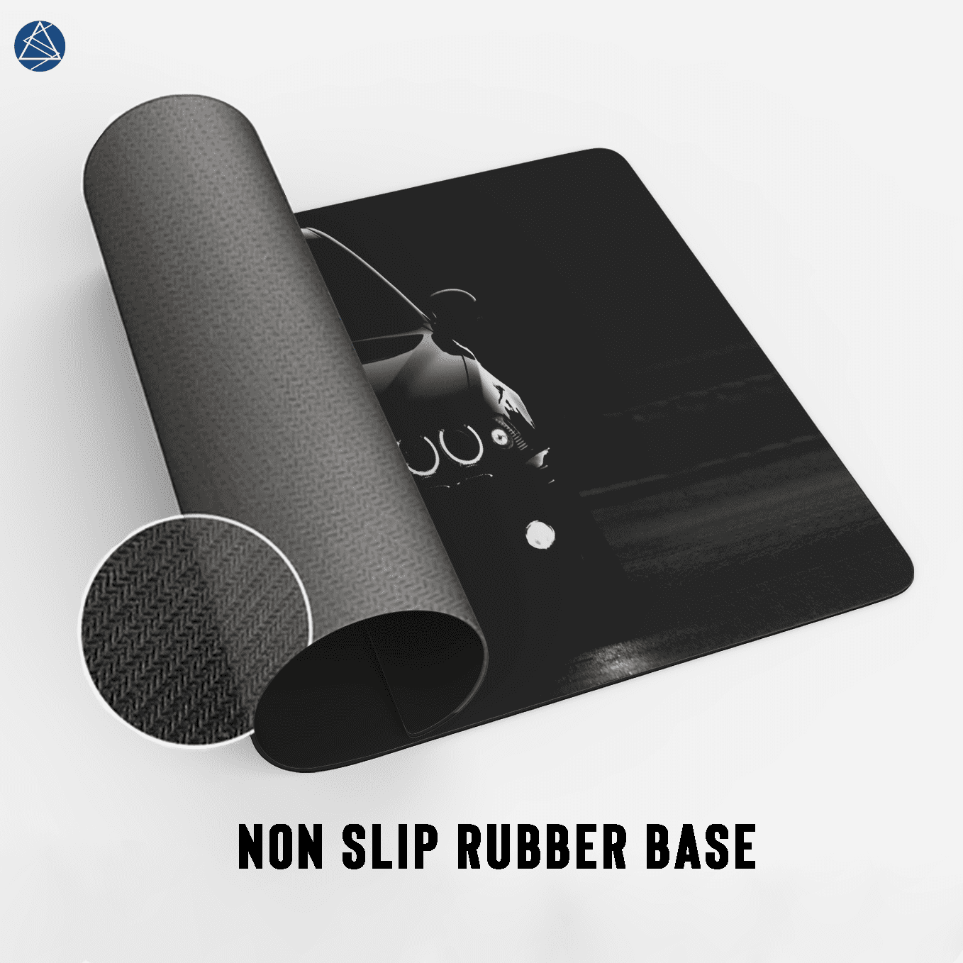 Minimalist BMW Nightlight Artwork Mouse Pad - 23.6 x 11 Inches Desk Pad - Gaming and Workstation Mat for Car Enthusiasts - Non-Slip Rubber Base - Smooth Surface for Precise Control