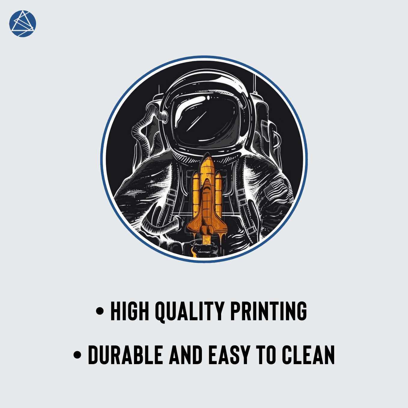 Minimal Astronaut Rocket Ship Art Mouse Pad - 23.6 x 11 Inch Desk Pad - Gaming and Workstation Mat for Illustration Artwork Fans - Non-Slip Rubber Base - Smooth Surface for Precise Control