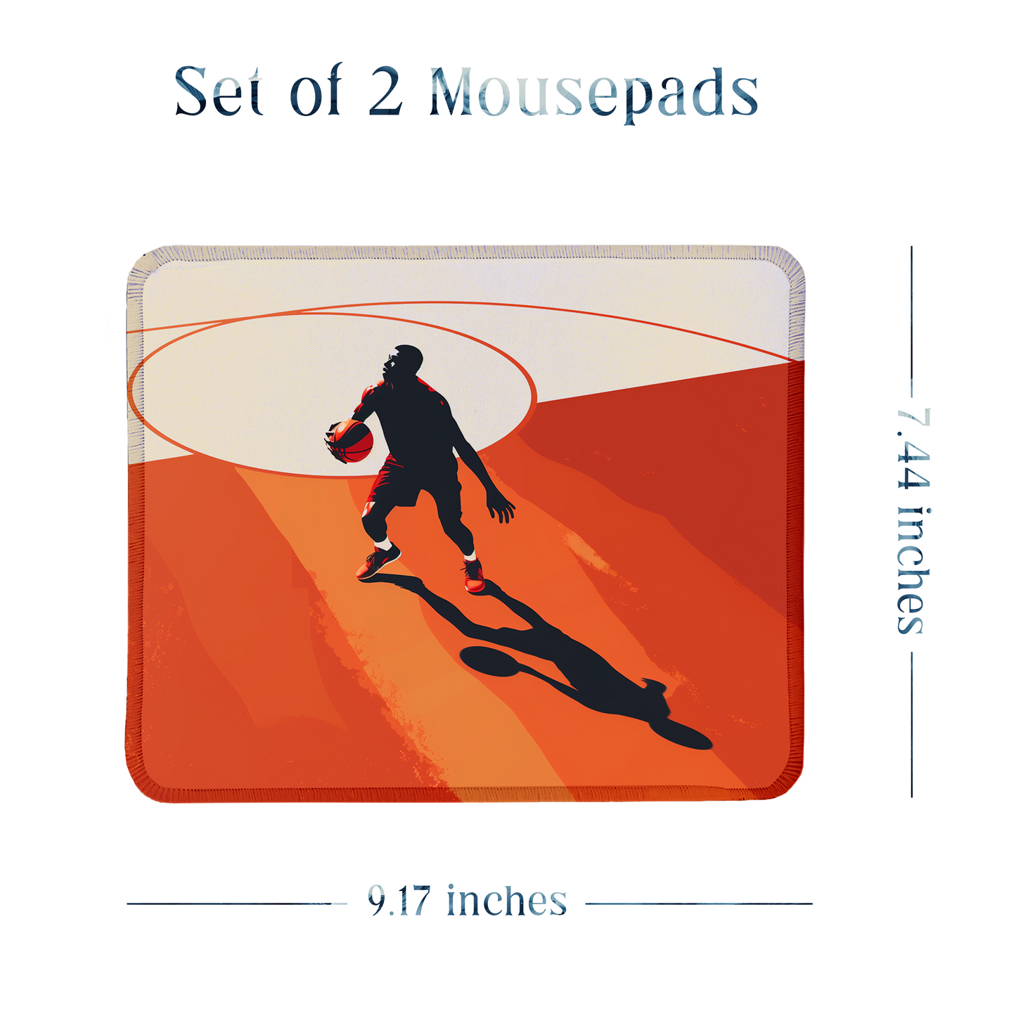 Streetball Hustle Art – Set of 2 Stitched Gaming Mouse Pads with Anti-Slip Rubber Base and Waterproof Surface