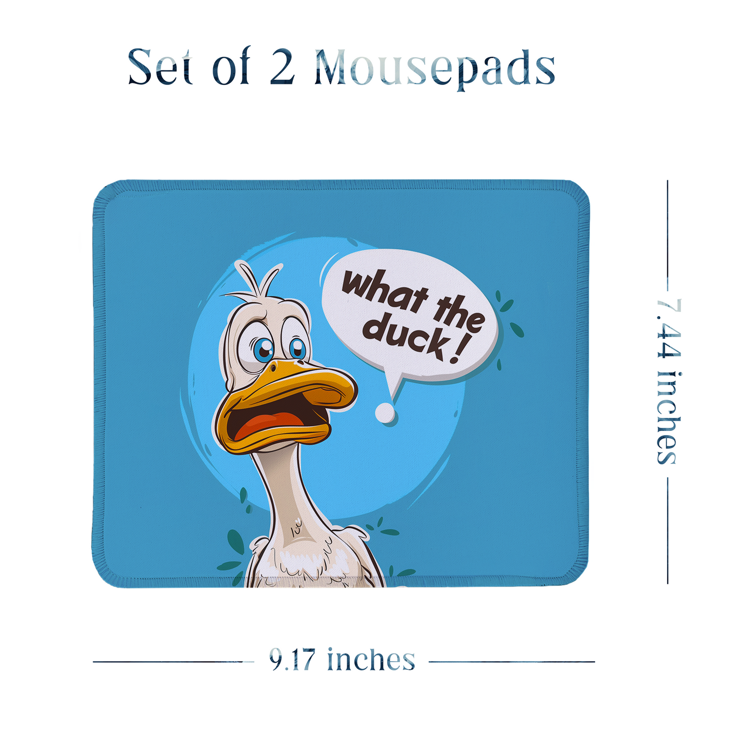 Sarcastic Cartoons – Set of 2 Stitched Gaming Mouse Pads with Anti-Slip Rubber Base and Waterproof Surface