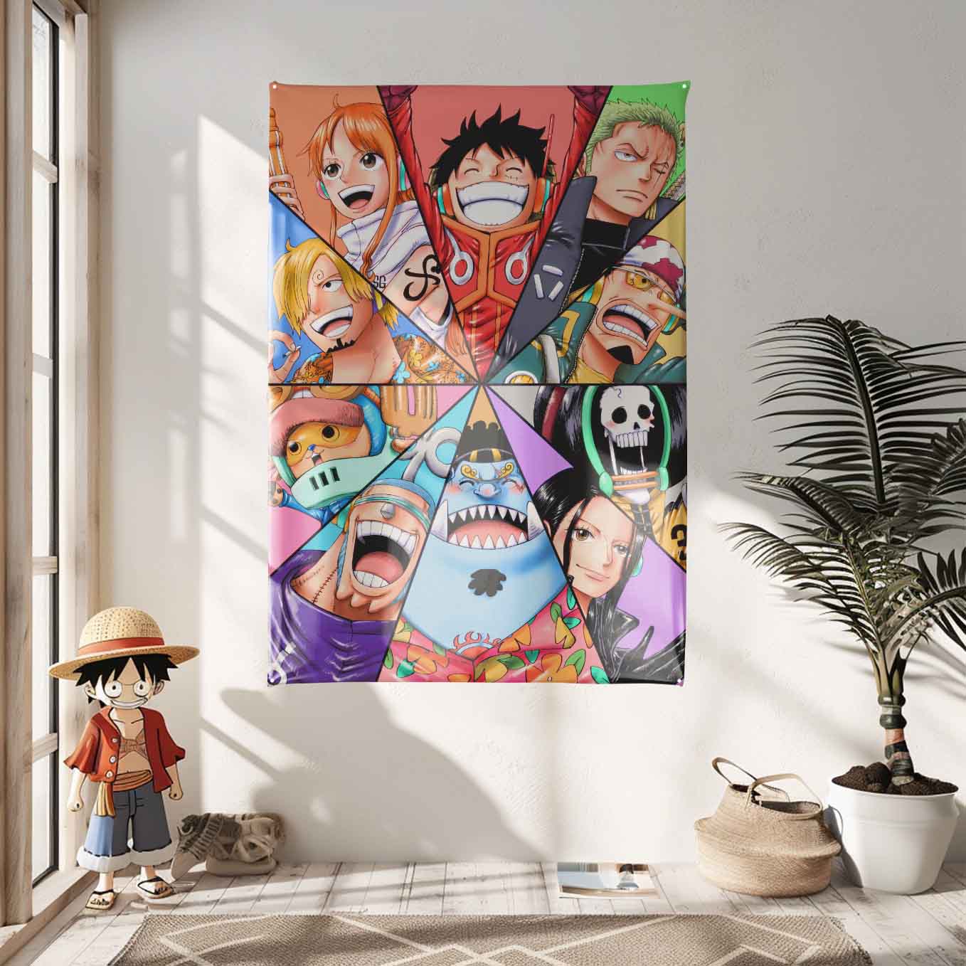 One Piece Anime Tapestry Wall Hanging – Vivid Straw hat pirates Tapestries for Bedroom Living Room (60x42 inch) Premium Polyester Fabric