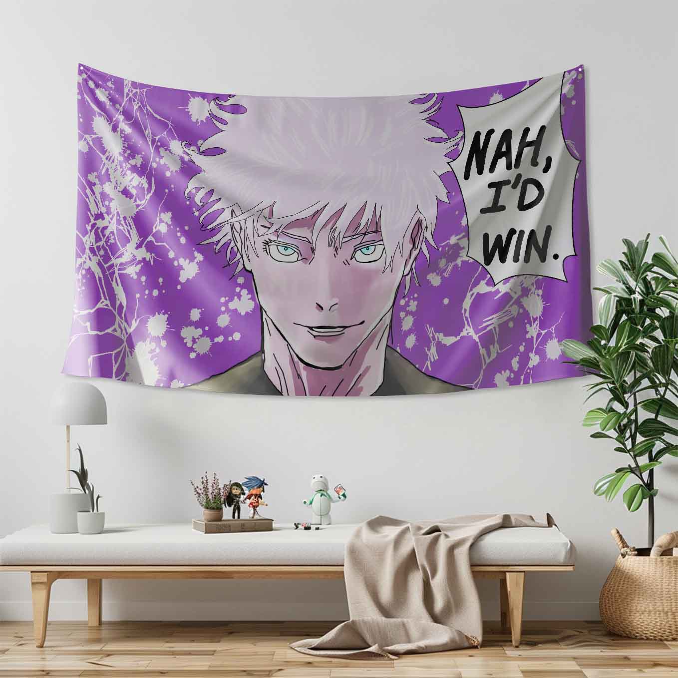 Gojo Satoru Anime Tapestry Wall Hanging – Vivid Jujutsu Kaisen Tapestries for Bedroom Living Room (73x43 inch) Premium Polyester Fabric