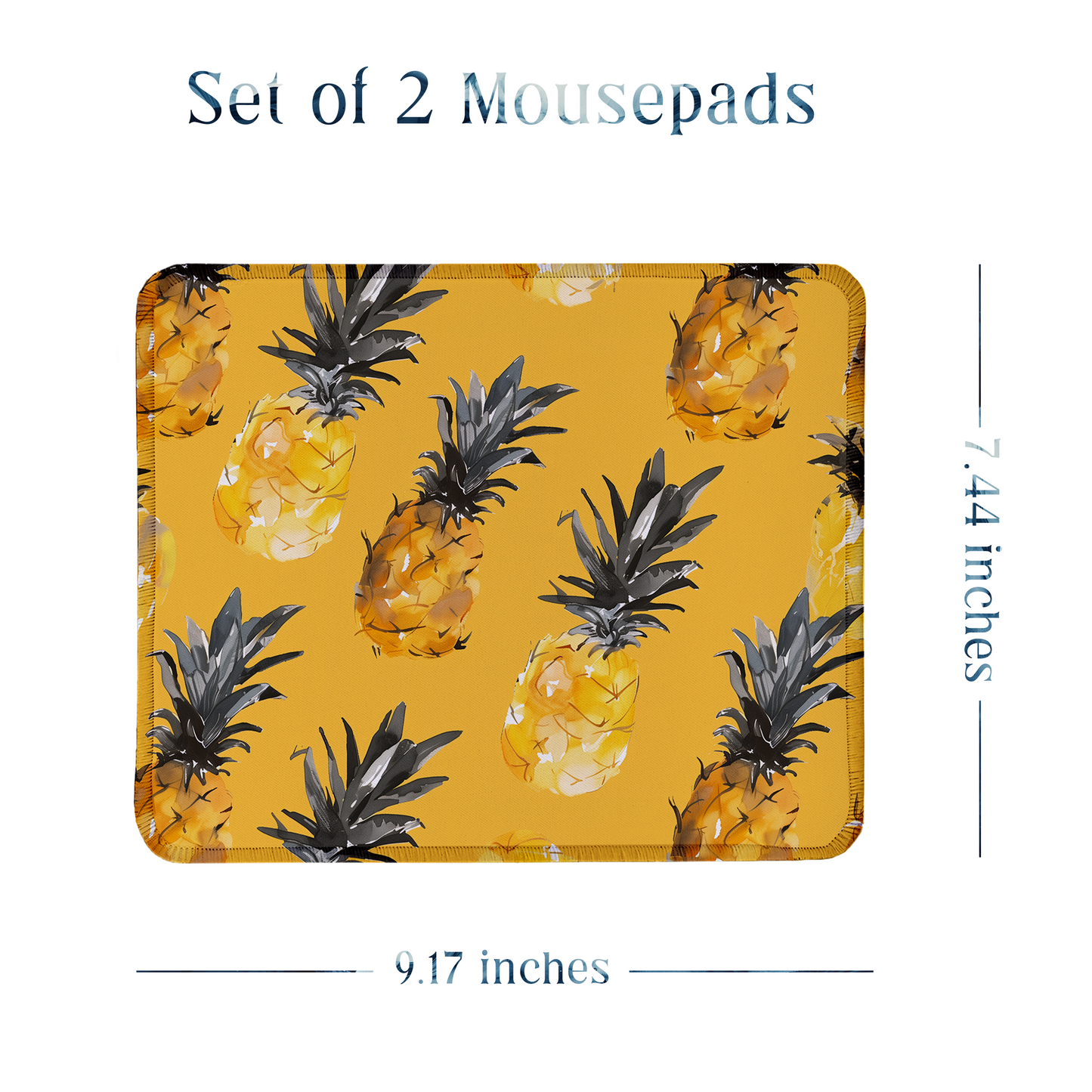 Tropical Fruit – Set of 2 Stitched Gaming Mouse Pads with Anti-Slip Rubber Base and Waterproof Surface