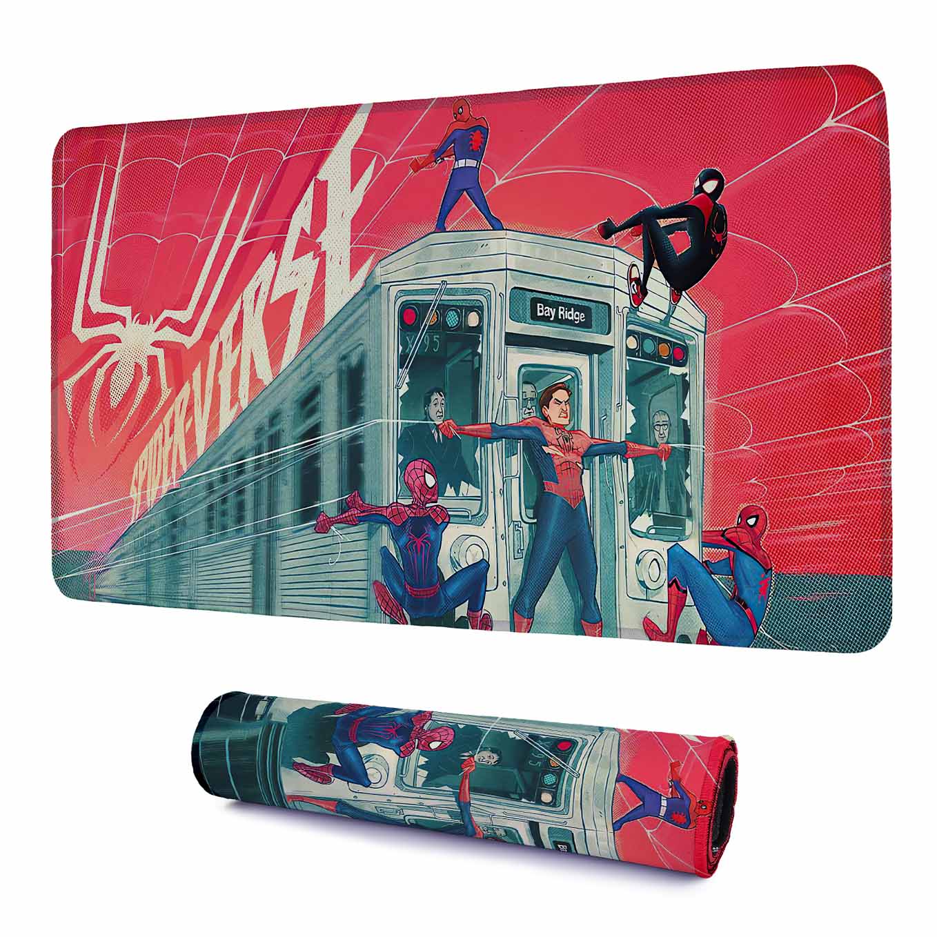 Spider Man Multiverse Art Mouse Pad - 23.6 x 11 Inches Desk Pad - Gaming and Workstation Mat for Spiderverse Fans - Non-Slip Rubber Base - Smooth Surface for Precise Control