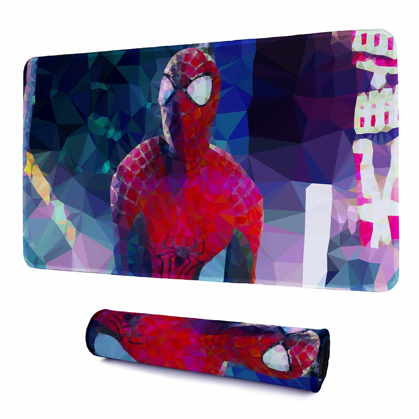 Amazing Spider Man Low Poly Art Mouse Pad - 23.6 x 11 Inches Desk Pad - Gaming and Workstation Mat for Spiderverse Fans - Non-Slip Rubber Base - Smooth Surface for Precise Control