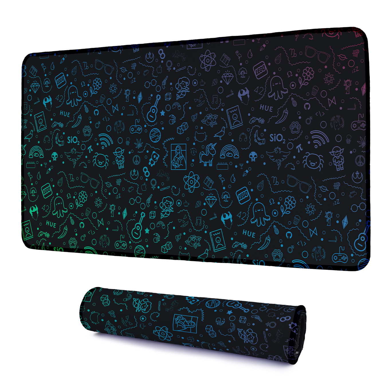 Abstract Clutter Artwork Mouse Pad - 23.6 x 11 Inches Desk Pad - Gaming and Workstation Mat for Digital Art Fans - Non-Slip Rubber Base - Smooth Surface for Precise Control