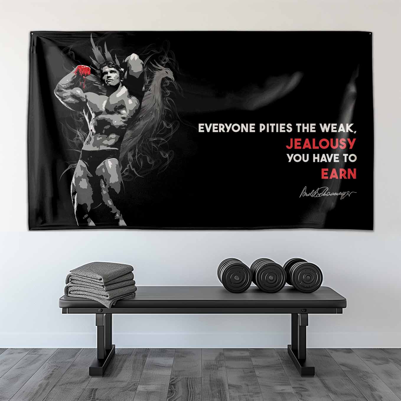 Motivational Kobe Bryant Tapestry - Inspirational Wall Hanging for Gym, Office, Home - 73x43 Inches, Premium Polyester Fabric, Vivid Print, Machine Washable, Durable, Lightweight