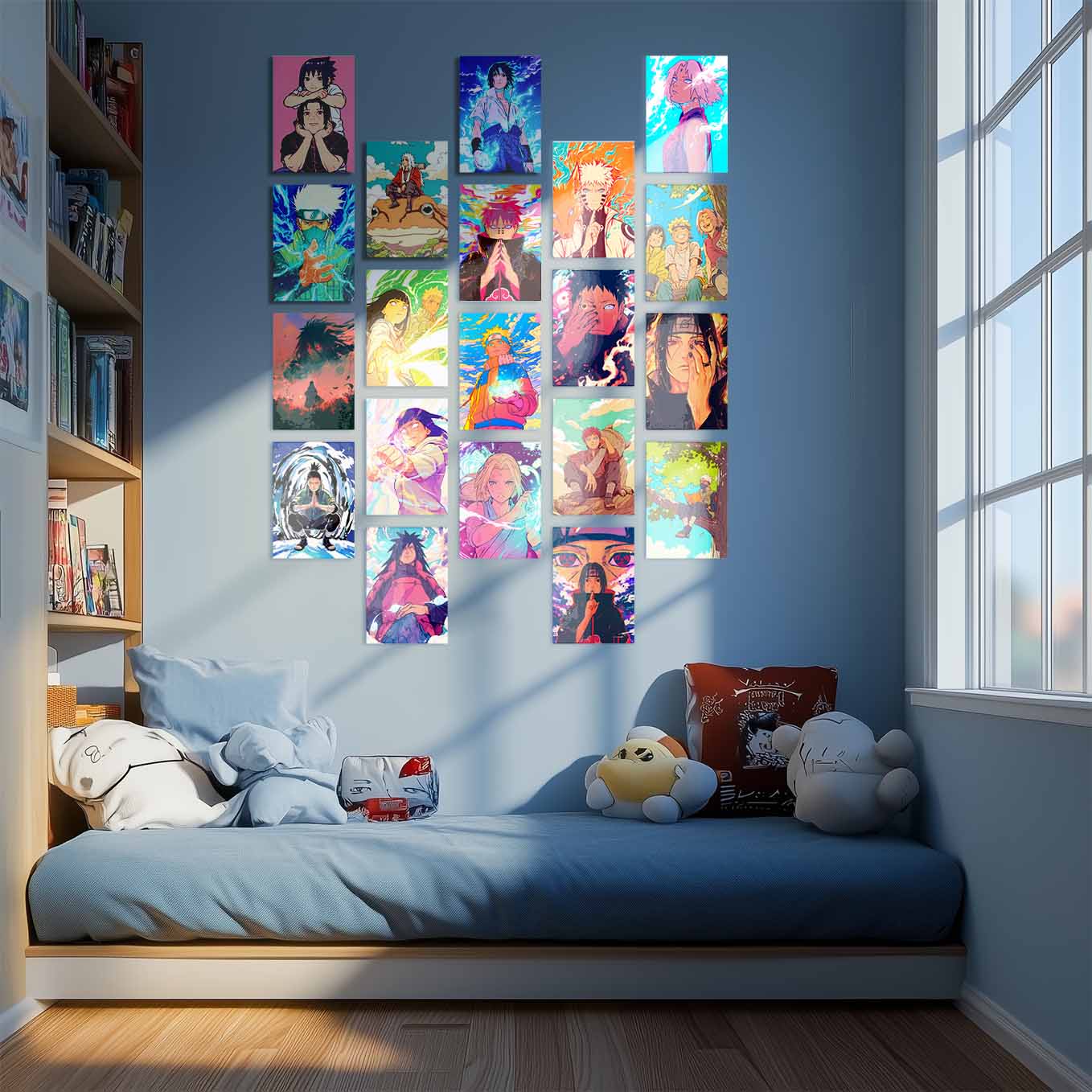 SoulAbiti Anime Inspired Set of 20 Posters for Wall Art | Minimal Ninja Warrior A4 Size
