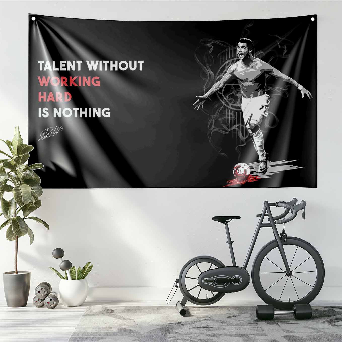 Mike Tyson Motivational Tapestry - 73x43 Inches Inspirational Wall Hanging, Premium Polyester Fabric, Vivid Print, Machine Washable, Durable and Lightweight for Gym, Office, and Home Décor