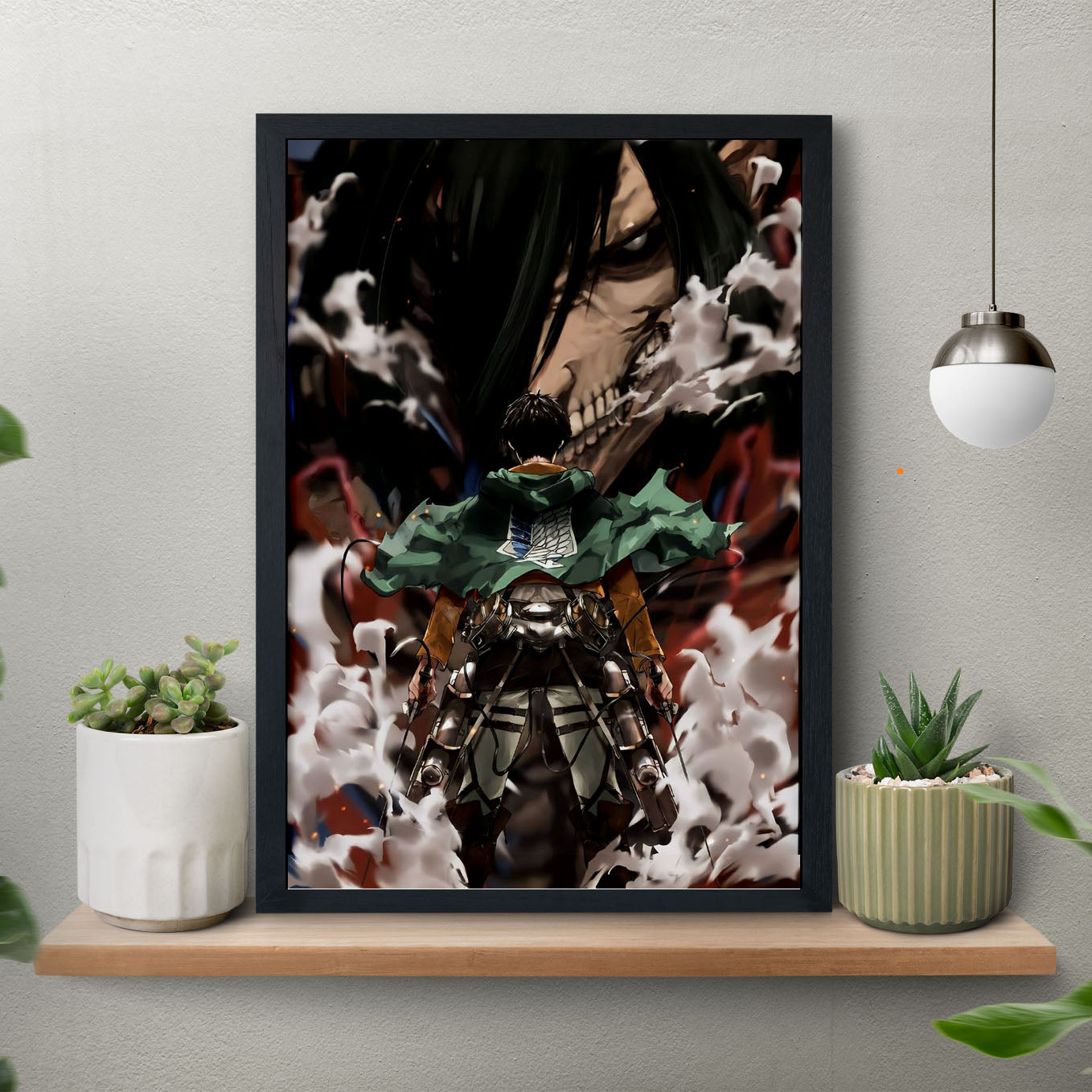 Attack on Titan Eren Manga 1 Matte Poster anime framed (13x19-Inch, Plexi-Glass, Textured Frame) - SoulAbiti
