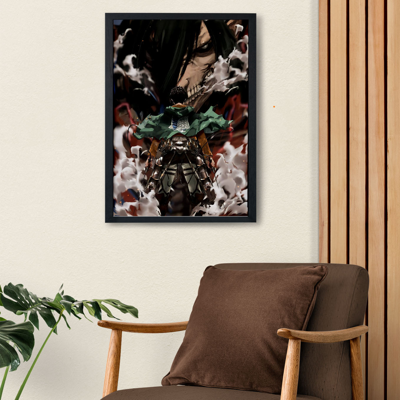 Attack on Titan Eren Manga 1 Matte Poster anime framed (13x19-Inch, Plexi-Glass, Textured Frame) - SoulAbiti