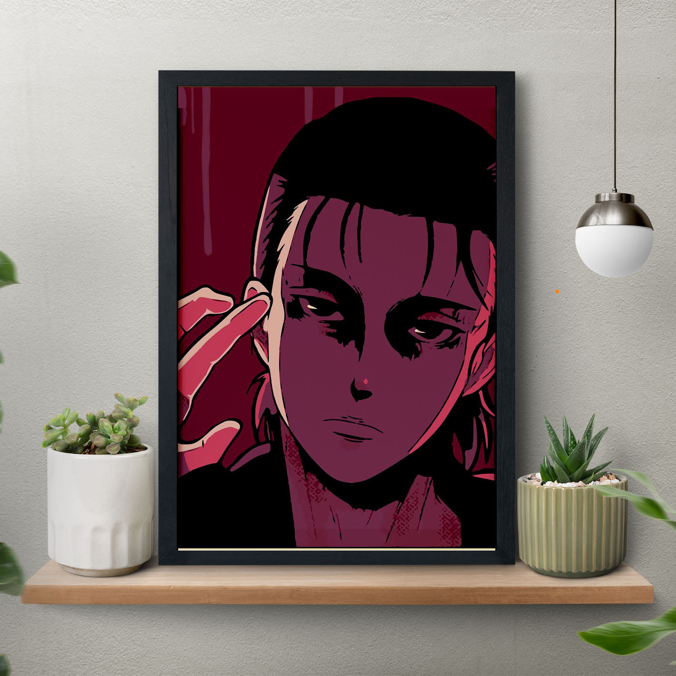 Attack on Titan Eren Painted Poster art framed (13x19-Inch, Plexi-Glass, Textured Frame) - SoulAbiti