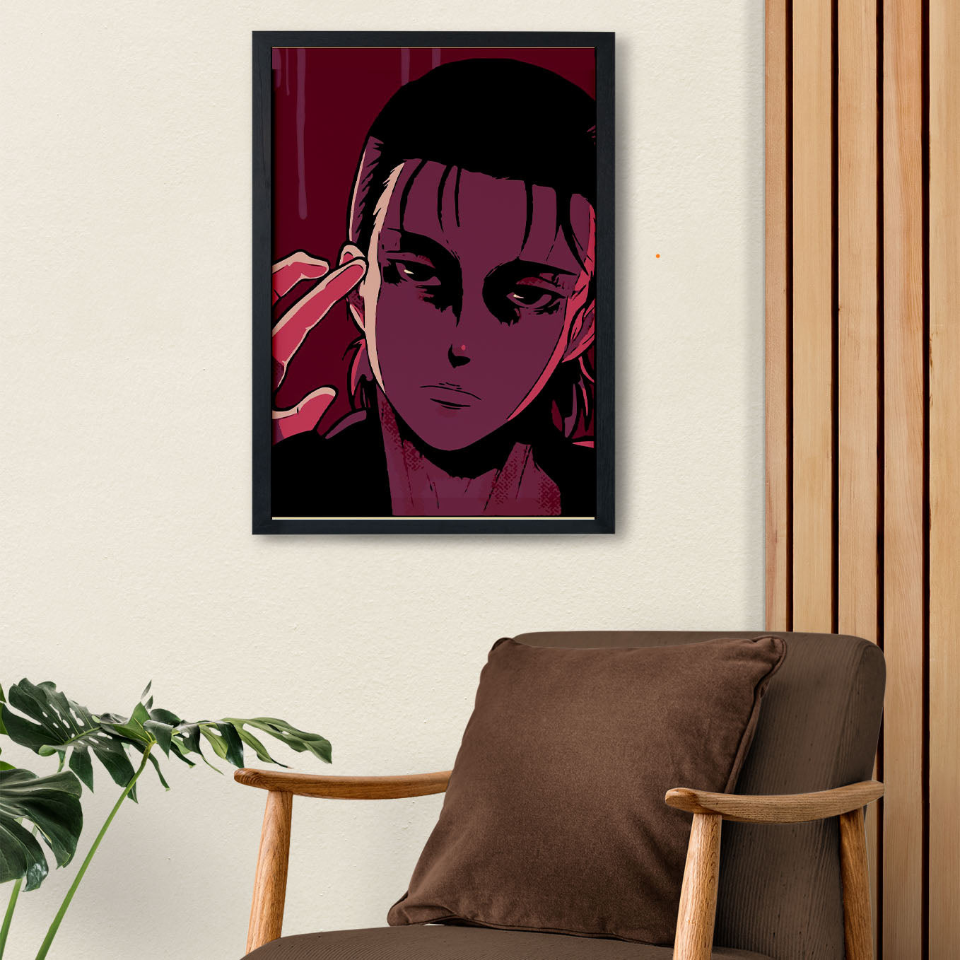 Attack on Titan Eren Painted Poster art framed (13x19-Inch, Plexi-Glass, Textured Frame) - SoulAbiti