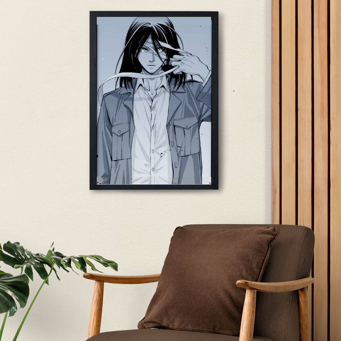 Attack on Titan Eren Yeager Season 3 Poster anime framed (13x19-Inch, Plexi-Glass, Textured Frame) - SoulAbiti